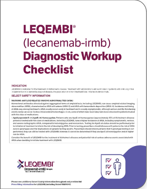 LEQEMBI (lecanemab-irmb) Indications Checklist