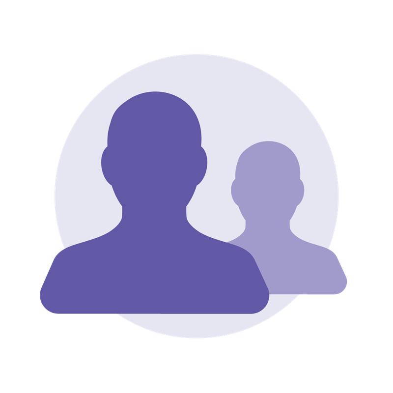 Two person silhouettes icon