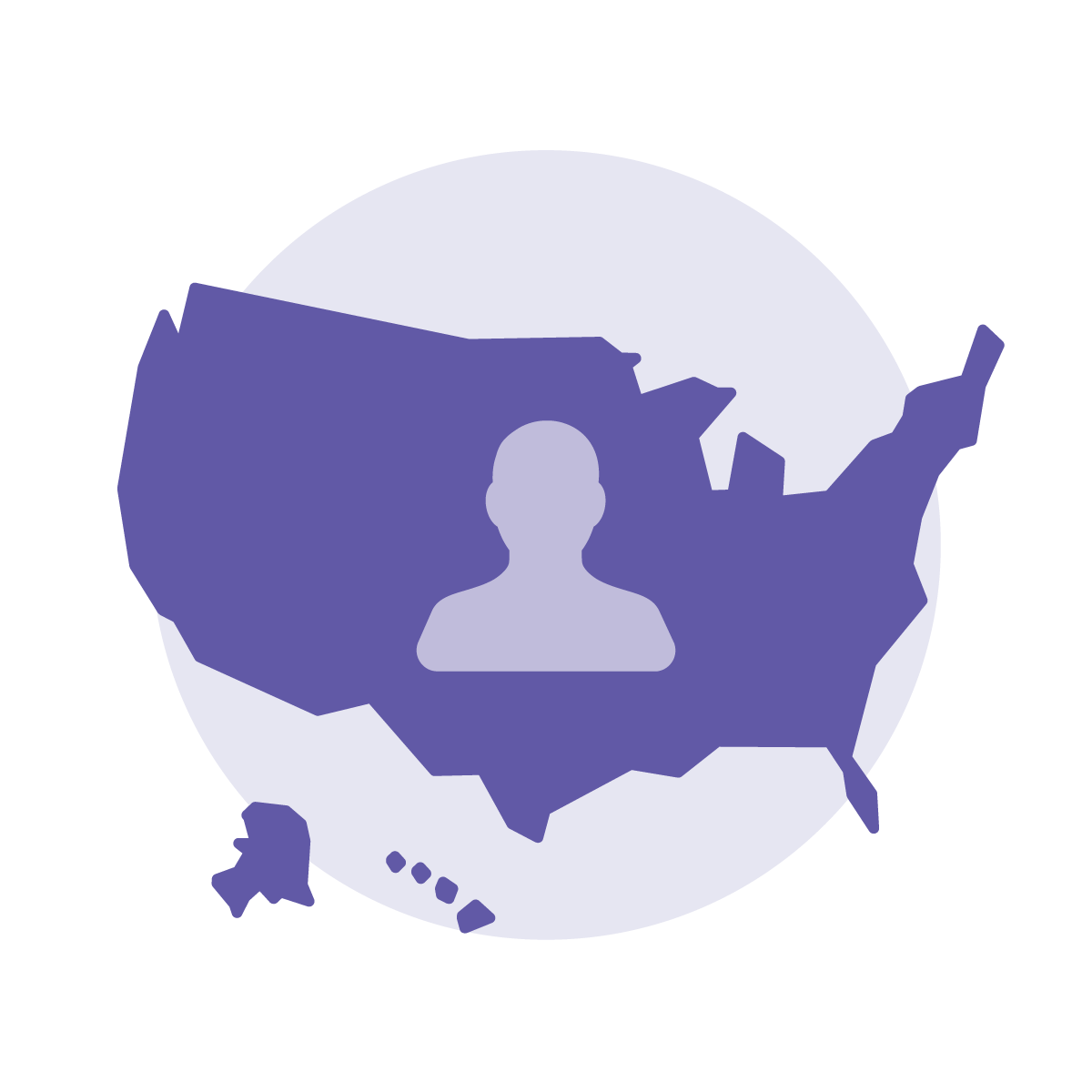 USA map overlaid with silhouette of person