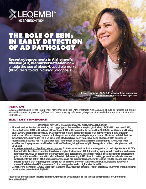 The role of BBMs in Early Detection of AD Pathology guide brochure thumbnail The role of BBMs in Early Detection of AD Pathology guide brochure thumbnail