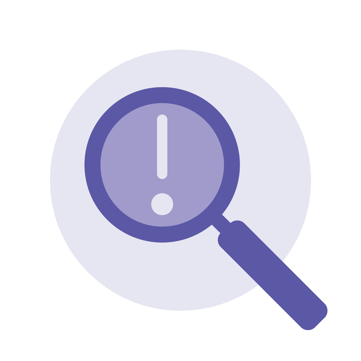 Magnifying glass exclamation icon Magnifying glass exclamation icon