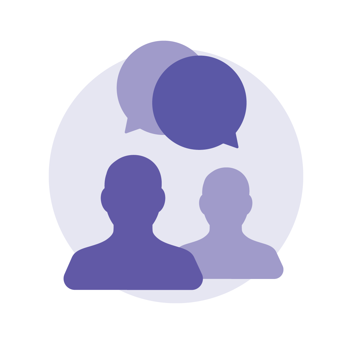 Silhouette of two people talking